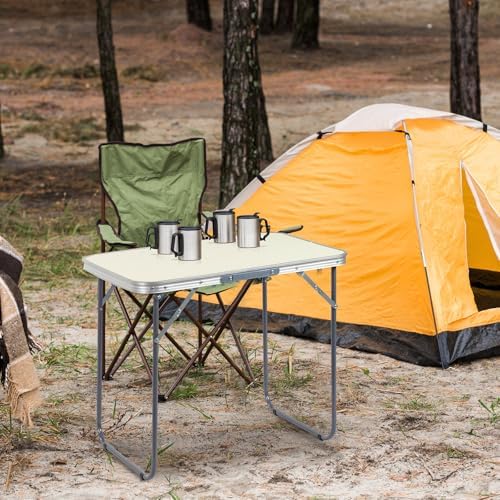 2.0 Ft Folding Portable Camping Table White - Image 6