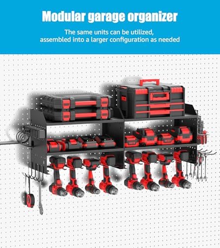 CCCEI Modular Power Tool Organizer Wall Mount with Charging, Black, 1 Pack - Image 4
