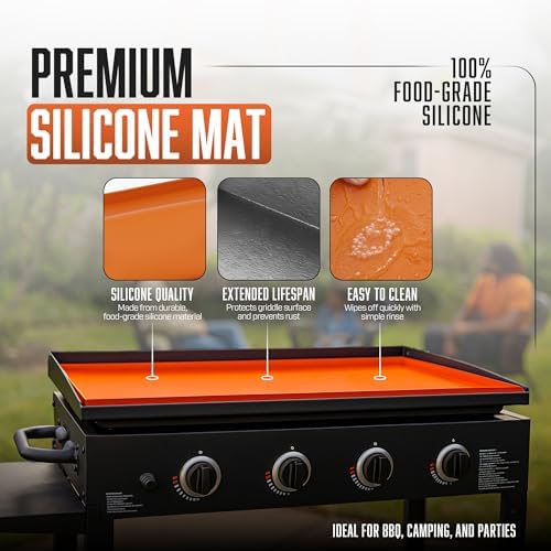 17" Silicone Griddle Mat for Blackstone, Heavy Duty Food Grade Silicone Griddle Cover, BBQ Shield Against Rust, Grease & Dirt, All-Season Protection - Image 4