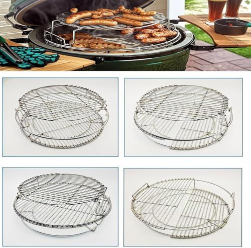 S29 3 Tier 5 Piece 304 Stainless Steel Grill Stack Rack Replacement Kit for Big Green Egg XL - Image 5