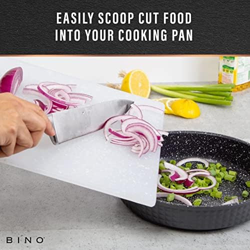 BINO Cutting Board - 3-Piece Chopping Boards | BPA-Free Plastic, Durable, Multipurpose, Dual-Sided, Dishwasher Safe, Easy to Clean | Charcuterie Accessories | Home & Kitchen Utensils Frosted Granite - Image 4