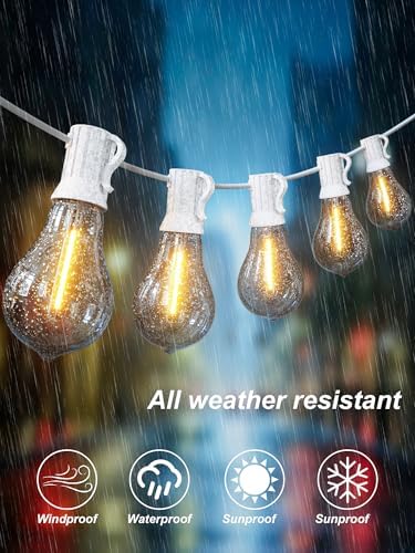 Outdoor String Lights White 300FT Waterproof Lights for Patio Wedding Porch - Image 6