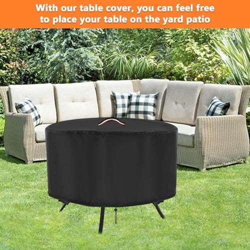 36 Inch Patio Table Cover, 36x28 in Outdoor Waterproof Round Table Cover - Image 5