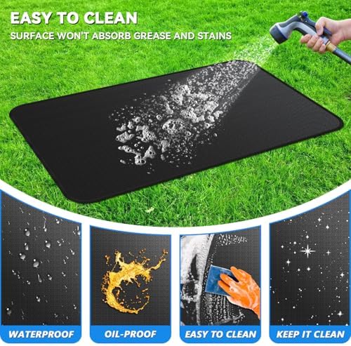 Large 75 x 40 inch Under Grill Mats for Outdoor Grill, Double-Sided Fireproof Deck Patio Protector Mat, Waterproof Oil-Proof BBQ Floor Pad Indoor Fire Pit Fireplace Mat - Image 5