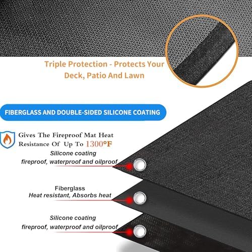 Grill Mats for Outdoor Grill 60 x 40inch, Double-Sided Fireproof Grill Mat - Image 4