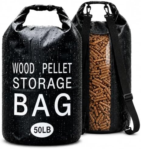2 Pack 50LB Wood Pellet Storage Containers - Large Charcoal Storage by Spoilu