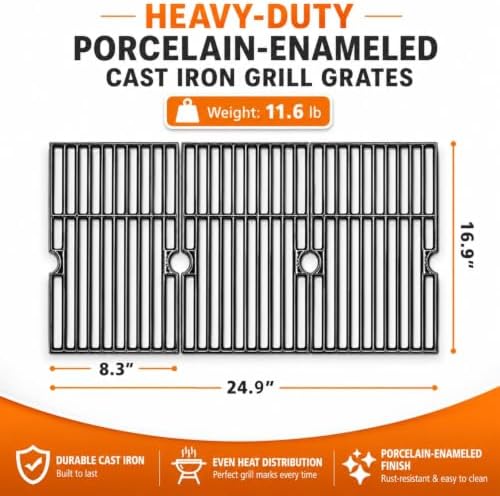 Hisencn Porcelain-Enameled Grill Grates for Char-Broil Advantage, 3-Pack - Image 2