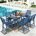 FUNBERRY Outdoor Dining Set, HDPE 7 Piece Dining Table Set with Chairs by FUNBERRY