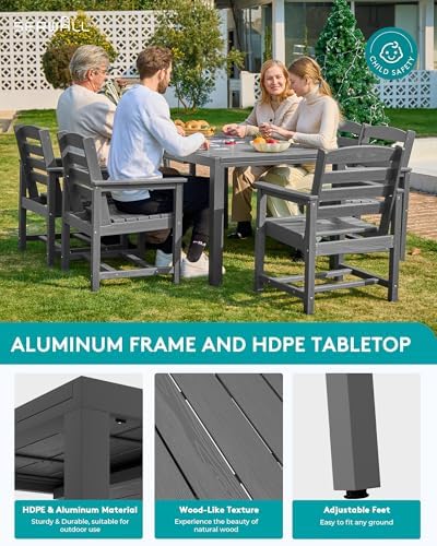 SERWALL Outdoor Expandable Dining Table 60" - 83", Grey - Image 4