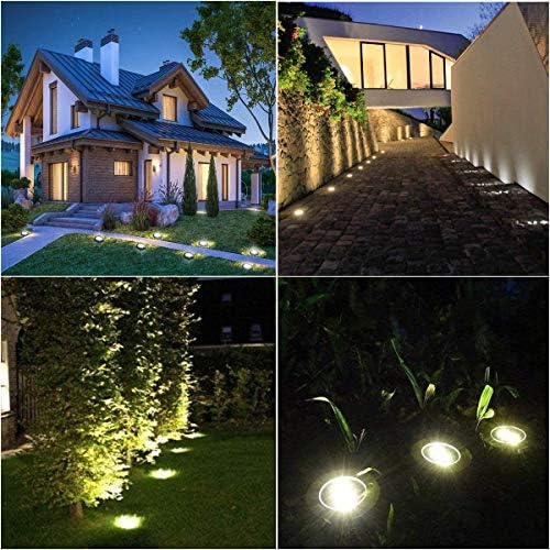 4.6 Inch Diameter Solar Ground Lights, Waterproof Solar Garden Lights, Outdoor Garden Waterproof Bright in-Ground Light, Landscape Lighting for Pathway,Yard,Lawn,Patio,Walkway (12 Pack Warm Light) - Image 7