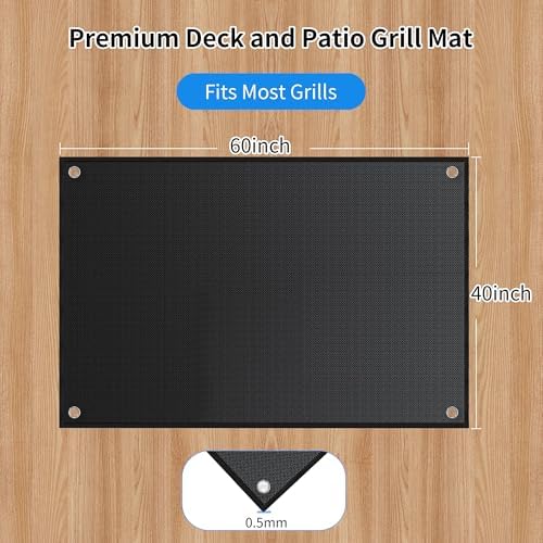 Grill Mats for Outdoor Grill 60 x 40inch, Double-Sided Fireproof Grill Mat - Image 6