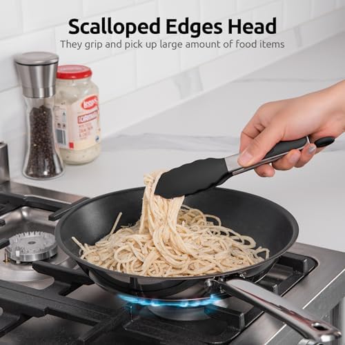 U-Taste Kitchen Tong for Cooking, 600ºF Heat-Resistant Silicone, 7in/Black - Image 4