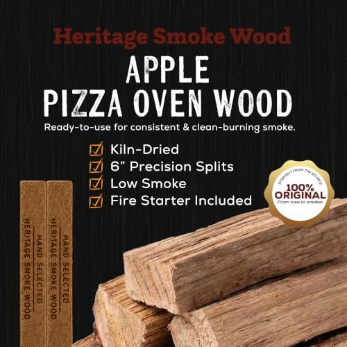 Apple Pizza Oven Wood, 6" Kiln-Dried Apple Hardwood - Image 2