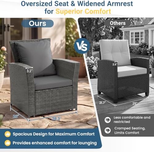 Wisteria Lane Patio Furniture Set, Wicker Outdoor Furniture for All Weather - Image 4