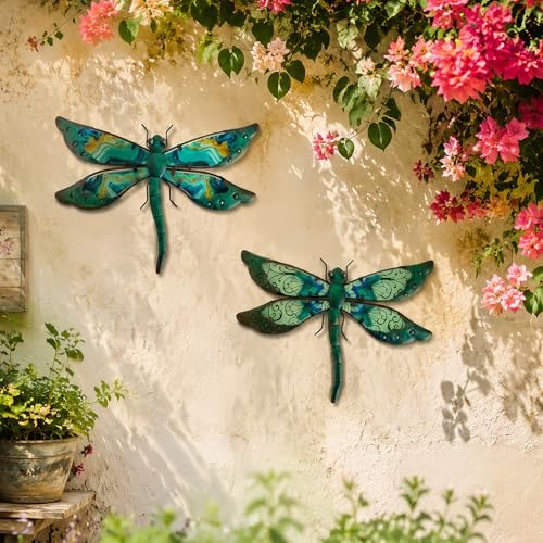 LIFFY Metal Dragonfly Wall Decor Set of 2 for Outdoor Garden & Home - Image 4