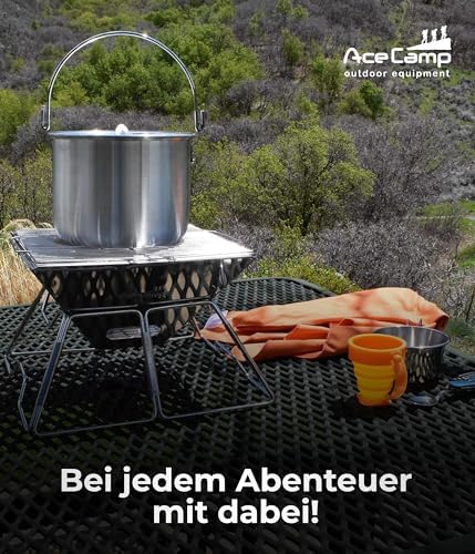 AceCamp Nested Pot Aluminum Lightweight Cooking Pot Set Outdoor Large Stock with lid and folding handle - 4L,8L,12L - Image 6