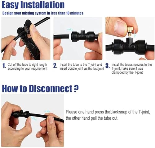 Outdoor Mister System For Outside Patio, Garden Irrigation System Kit With Brass Fog Nozzles, Misting Cooling System, Patio Mister For Backyard, Garden, Greenhouse, Umbrella, Deck, Canopy, Pool, Porch - Image 5