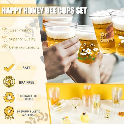 Honey Bee Party Decoration Cups for Baby Shower Decor Supplies - Image 6