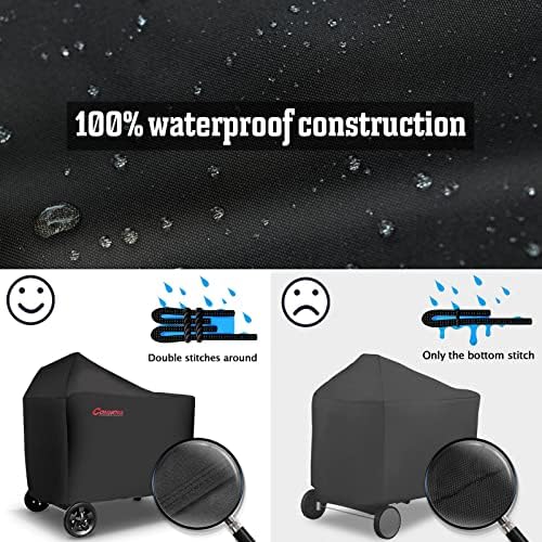 Comnova Grill Cover for Weber 22 Inch Performer Premium and Deluxe - 600D BBQ Cover for Weber Performer Premium/Deluxe 22" Charcoal Grill, Heavy Duty, Waterproof, Fade Resistant and Tear Resistant - Image 6