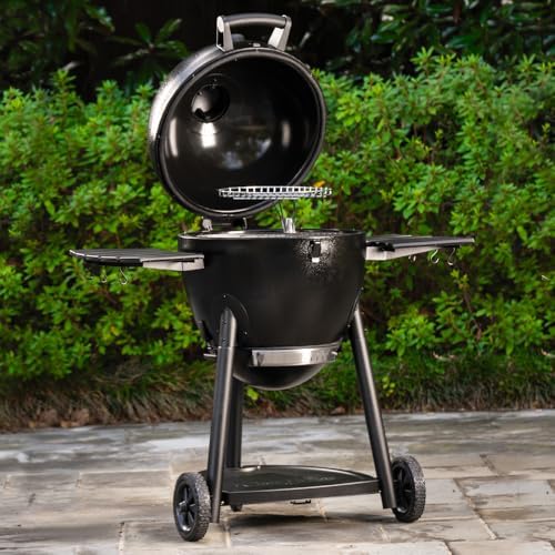 Char-Griller AKORN 20-Inch Kamado Charcoal Grill and Smoker, Triple-Wall Insulated Steel with Cast Iron Grates, Warming Rack and EasyDump Ash Pan, 445 Sq. In. Cooking Area, Black - Image 4