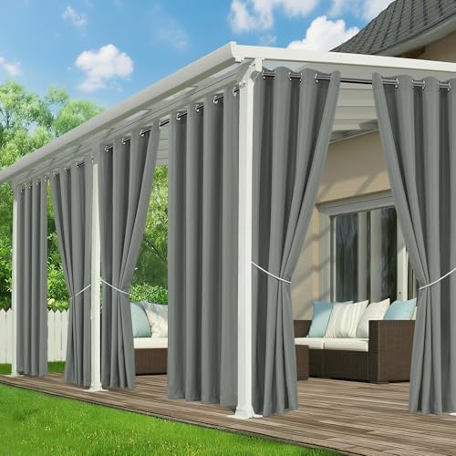 Outdoor Curtains for Patio Waterproof, 6 Drape Panels, Sun Shades by RichSets