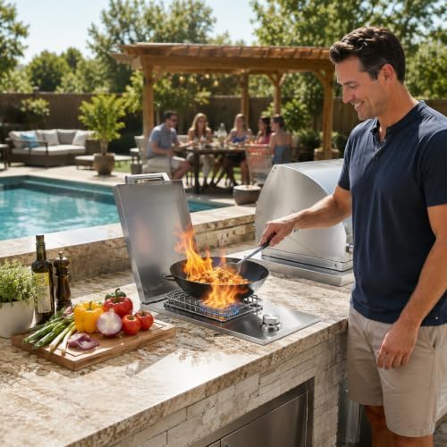 Built In Side Burner for Outdoor Kitchen, Natural Gas & Propane, 304 SS - Image 6