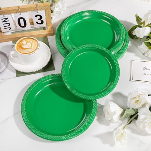 WELLIFE Green Plastic Plates 7 Inch 50 Count - Image 5