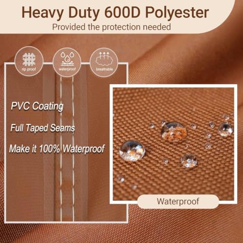 NettyPro Grill Cover Heavy Duty Waterproof 48 inch, Outdoor 2-3 Burners Gas BBQ Cover for Outside Weber, Char-Broil, Brinkmann, Nexgrill Barbecue, Brown - Image 2