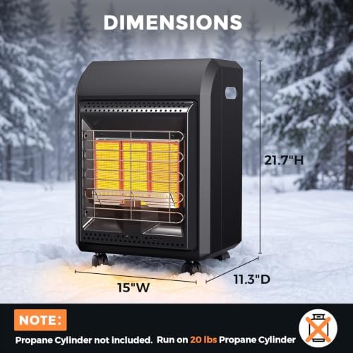 Jocoevol Propane Heater Outdoor 18000 BTU Portable Tank Heater Cordless - Image 6