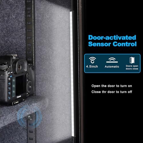 JUSJUBR Gun Safe Light Kit - Door Activated Safe Lights, 6 PCS x 12 Inch Slim LED Light Bars for Inside Cabinets, Closets, Pantries, Cold White 6000K - Image 4