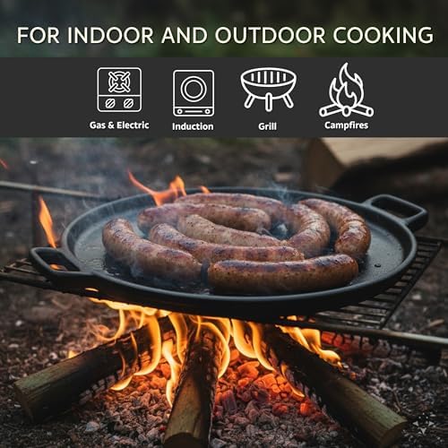 Home-Complete Cast Iron Pizza Pan, Even-Heating Cast Iron Cookware, 14” - Image 3