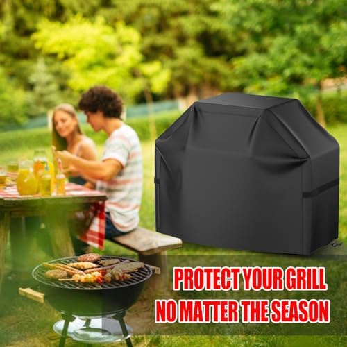 Grill Cover, 44 inch Small Gas Grill Cover for Outdoor Grill, Waterproof, Weather Resistant, UV & Fade Resistant, BBQ Grill Cover with Hook and Loop Straps, Black - Image 7