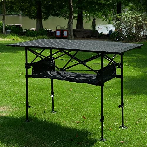 LEADALLWAY Adjustable Aluminum Camping Table 47" L x22 W - Image 2