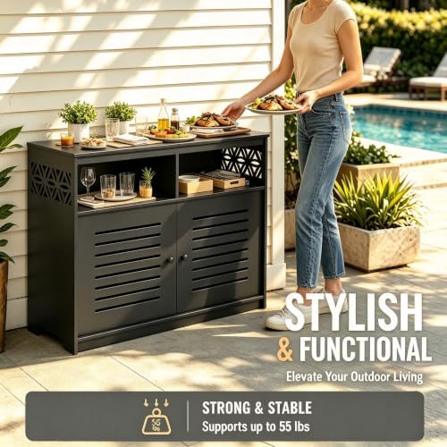 Outvita Outdoor Storage Cabinet PVC 2-in-1 Workstation - Image 4