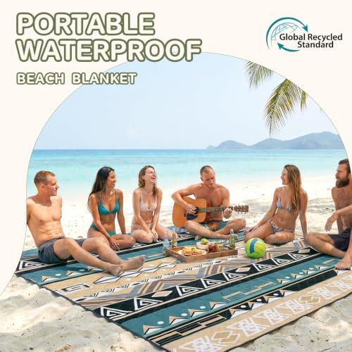 Genovega Waterproof Picnic Blanket Outdoor Camping Beach Mat Rug Extra Large Foldable Car Essential Roadtrip Gadget Accessories Glamping Tent Gear Must Haves Hiking Stuff Backpacking Necessities Gift - Image 3