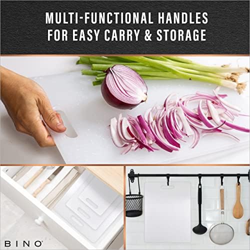 BINO Cutting Board - 3-Piece Chopping Boards | BPA-Free Plastic, Durable, Multipurpose, Dual-Sided, Dishwasher Safe, Easy to Clean | Charcuterie Accessories | Home & Kitchen Utensils Frosted Granite - Image 6