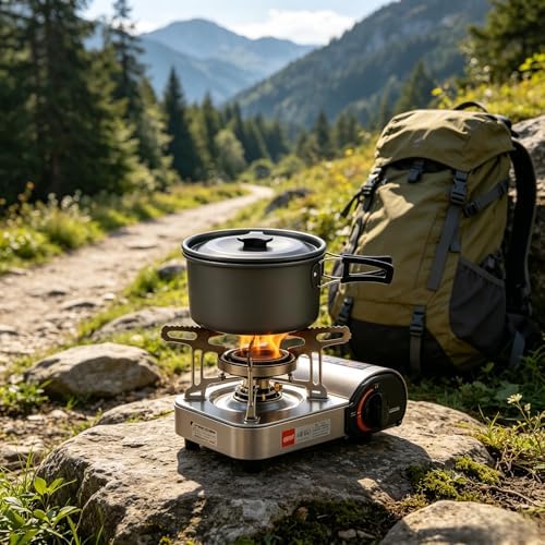 2.1Qt Camping Pot Hard Anodized Aluminum Lightweight Folding Handle - Image 3