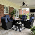LayinSun 7 Pieces Outdoor Patio Furniture Set with Fire Pit Table by LayinSun