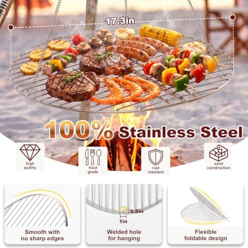 HaSteeL 17-Inch Grill Grate, Heavy-Duty Charcoal Grate Replacement Part - Image 2