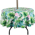 EHouseHome Outdoor Indoor 70inch Round Tablecloth with Umbrella Hole and Zipper, Waterproof Zippered Patio Table Cloths, Spring/Summer Table Covers for Backyard Circular Table/BBQs/Picnic by EHouseHome
