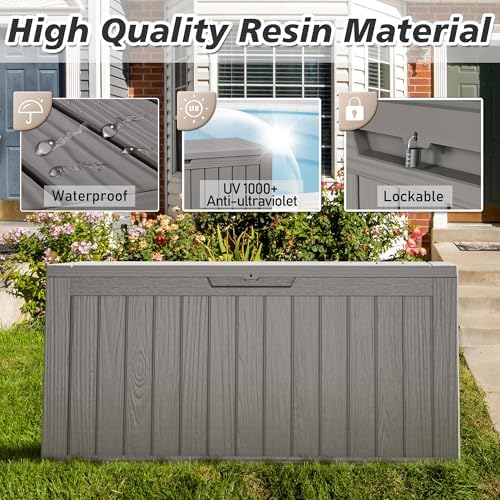 KAMABOKO Outdoor Storage Box, 80 Gallon Deck Box Outdoor Waterproof Patio - Image 4