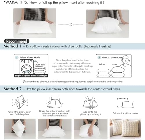 MIULEE Pack of 4 12x20 Outdoor Pillow Inserts, Outdoor Throw Pillows Water-Resistant Decorative Premium Lumbar Pillow Stuffer Sham for Porch Swing Couch Sofa Cushion Patio Furniture - Image 7