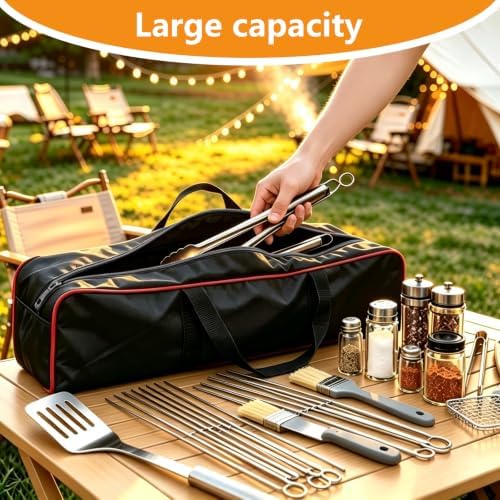Large Grill Tool Storage Bag, Capacity Grill Accessory Storage, Heavy-Duty Grill Utensil Storage, Accessories Storage Compatible with Blackstone (No Accessories),20" L x 6" Wx 5" H - Image 4