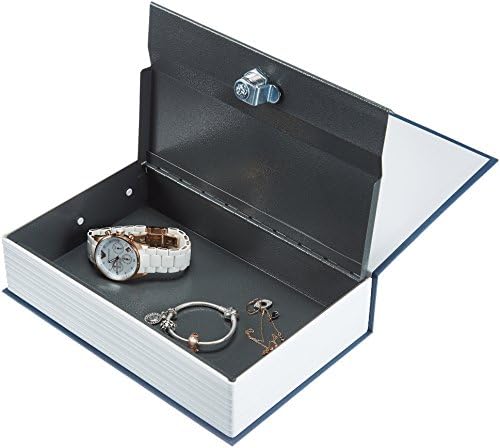 Amazon Basics Portable Diversion Book Safe, Secret Hidden Lock Box with Key Lock for Valuables, Hidden Storage Compartment Disguised as a Book, Large, Blue (Pack of 10) - Image 3