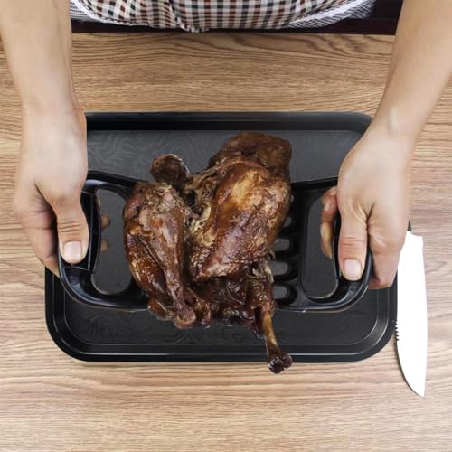 Rib Rack for Smoking, Black Non-Stick Coated Steel 11 in Rib Rack with 2 Meat Shredder Claws, Black PP Tray, Perfect for Grilling, Smoking, BBQ Accessories and Outdoor BBQ Set - Image 6