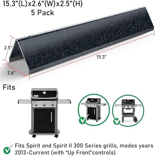 Uniflasy Grill Parts for Weber Spirit E310, Grill Replacement Parts for Spirit & GS4 Spirit II 300 E310/E320/E330,S310/S320/S330 Gas Grill, 7638 Grill Grates, 7636 Flavorizer Bars, 69787 Burner Tubes - Image 4