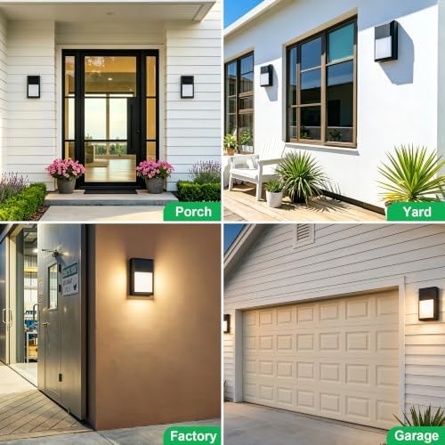 LIT-PaTH Outdoor Wall Light Fixture, Aluminum, LED 3000K, Black, 2 Pack - Image 6