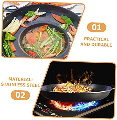 SOLUSTRE Stainless Steel Frying Pan for Camping and Hiking, Black Flat Base - Image 3