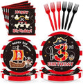 96Pcs Pirate 3rd Birthday Party Decorations for Boys, Serve 24 by Greencian