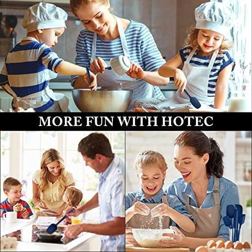 HOTEC Silicone Rubber BPA-Free Spatula Set, Set of 5, Classic Blue - Image 7